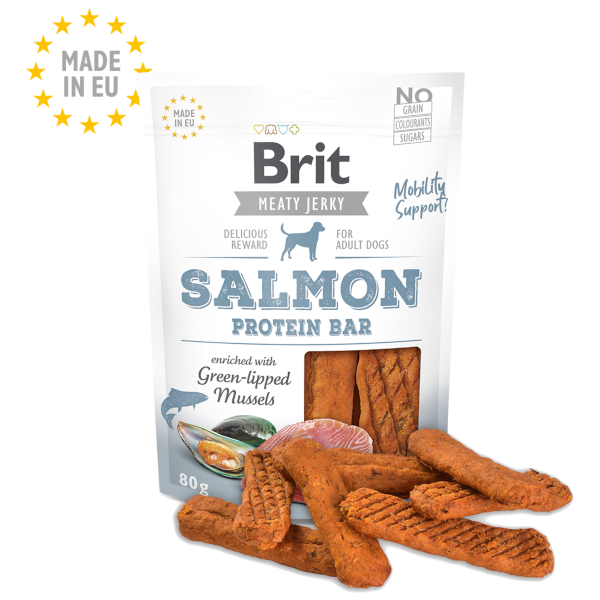 Brit Jerky Snack Protein Bar Salmon